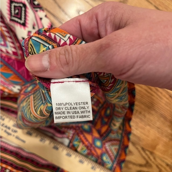 Women’s Aztec Pullover Dress V neck Long Sleeves Size L - Picture 5 of 8